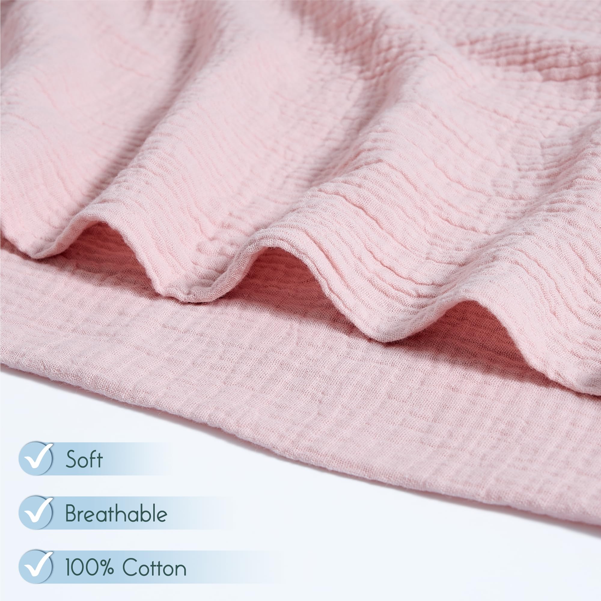 Meracorallo muslin swaddle blanket large 110x110 cm for easy wrapping
