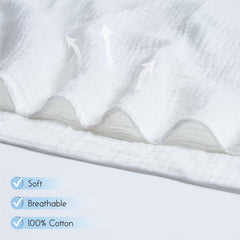 Meracorallo Muslin Swaddle Blanket large 110x110 cm enables easy swaddling.