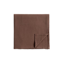 Meracorallo muslin swaddle blanket in brown offers soft, breathable cotton for delicate baby skin.