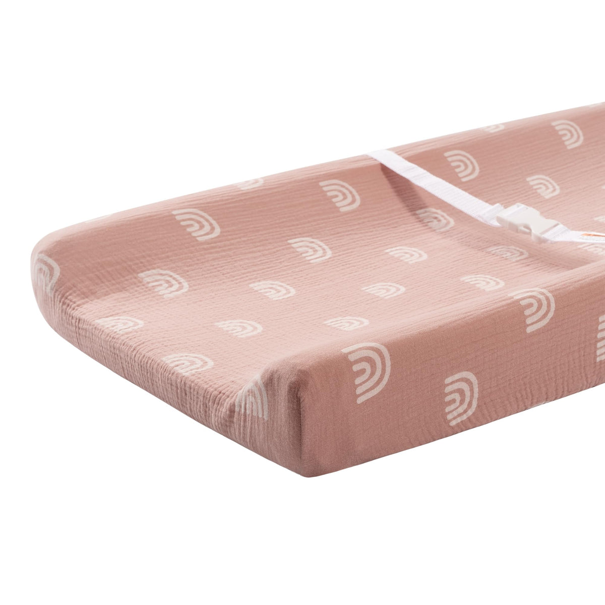 Meracorallo rainbow changing pad cover close-up texture for a soft, breathable baby surface.