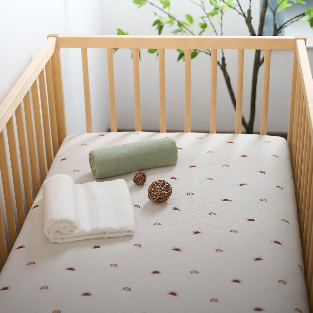Meracorallo sun rainbow design adds cheerful style to nursery.