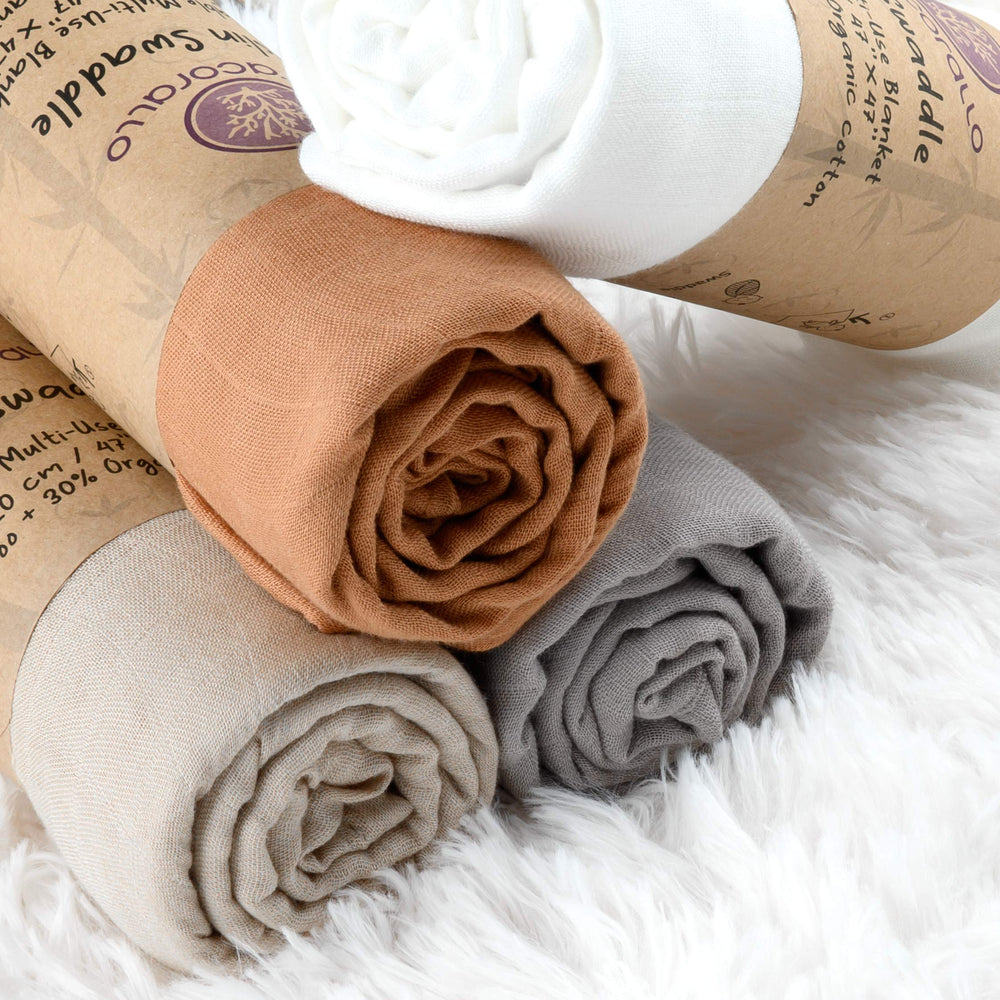 Meracorallo swaddle multiuse blanket ready as receiving cloth or cover.