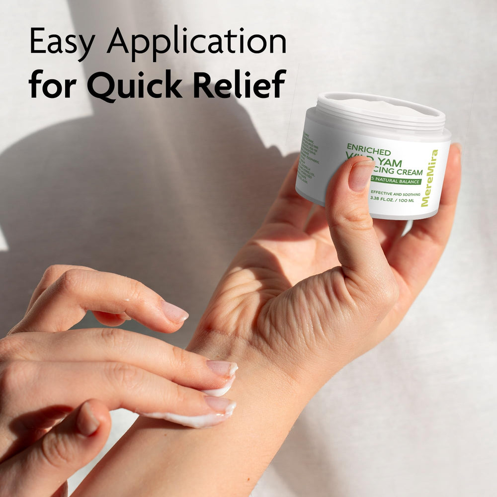 MereMira Wild Yam Cream in daily use for PMS comfort.