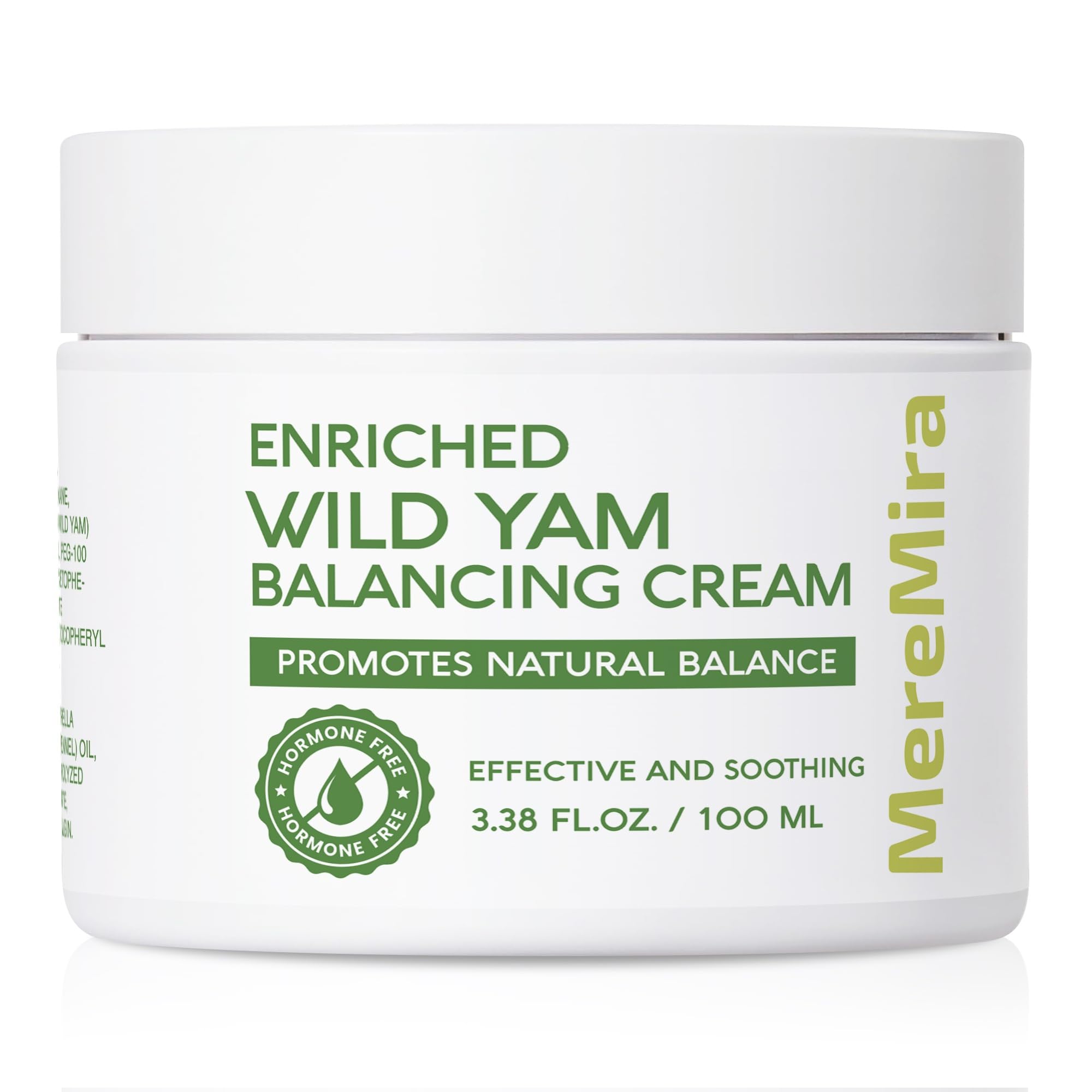 MereMira Wild Yam Cream packaging highlights premium formula for daily balance.