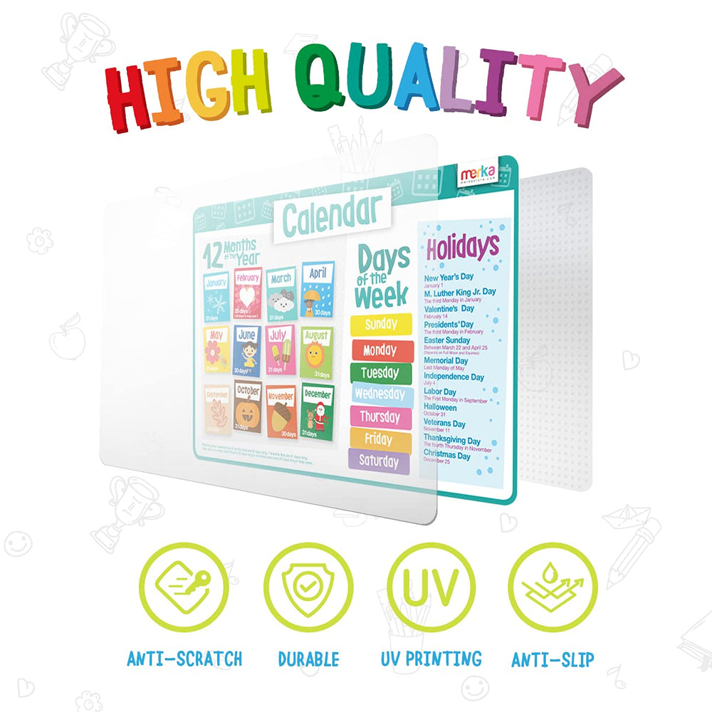 Merka Kids Placemat money concept scene helps introduce coins and budgeting at meals.