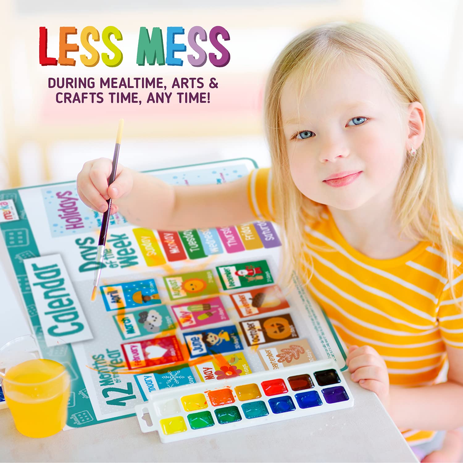 Merka Kids Placemat multicolor pack brightens table time while staying durable.