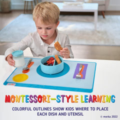 Merka placemats durable silicone withstand daily use and messy meals.