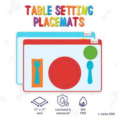 Merka Place Setting Placemat teaches proper utensil placement for confident meals.