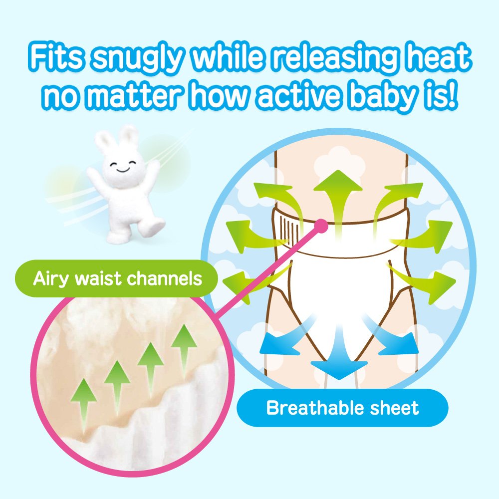 Merries Sarasara Air Through Pants disposable design enables easy on-the-go changes.