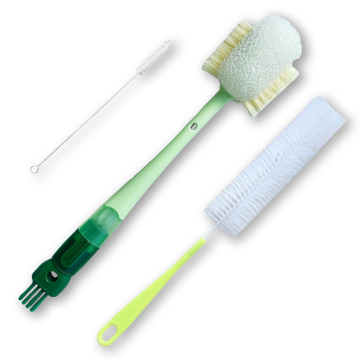 Meruya 5-in-1 bottle brush set close-up for thorough internal cleaning