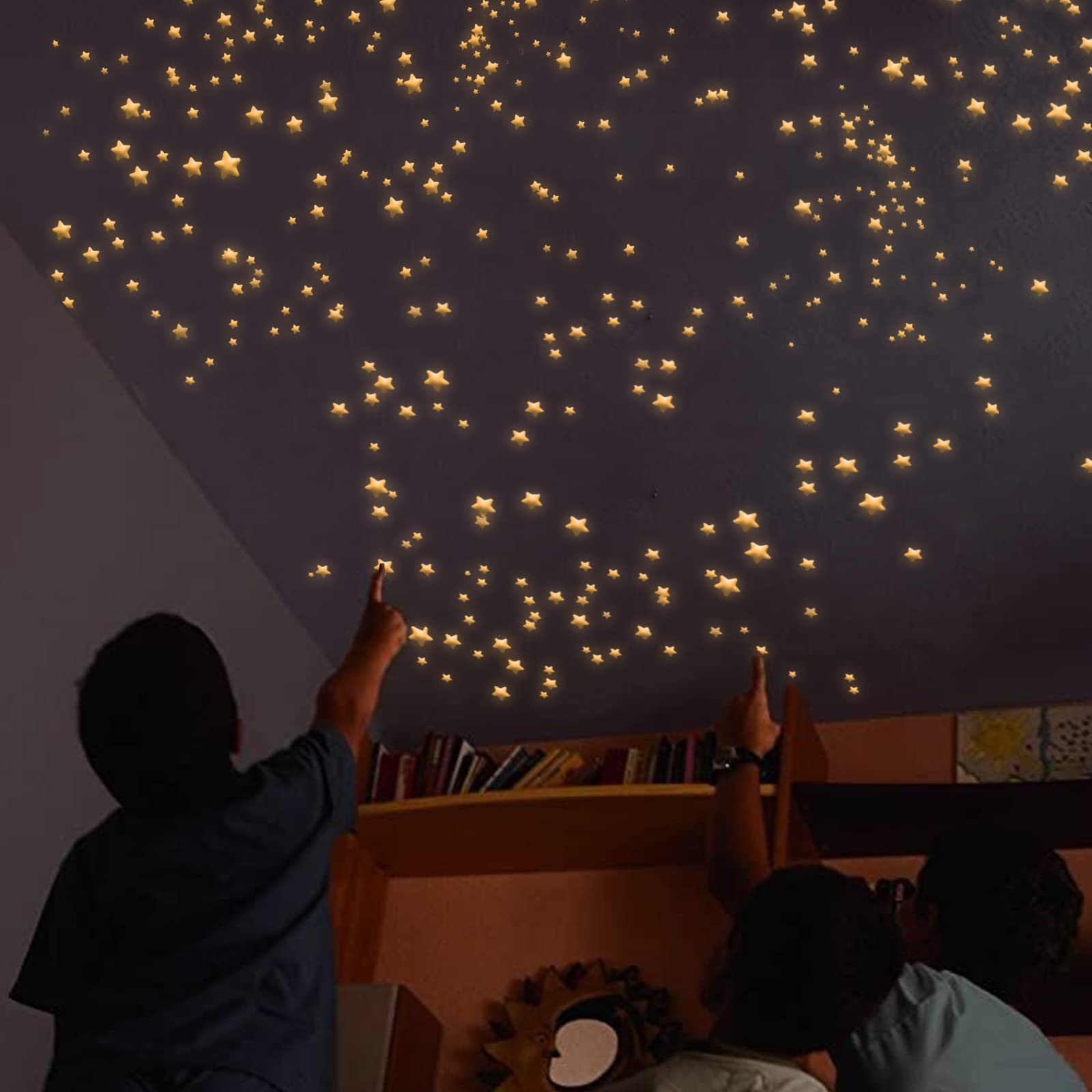 Meschett Glow Stars glow in the dark for extended nighttime ambience.