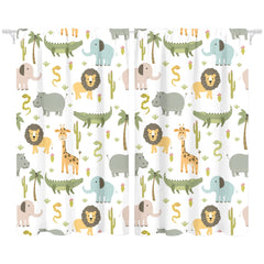 MESHELLY baby safari curtains for nursery windows offer easy care.