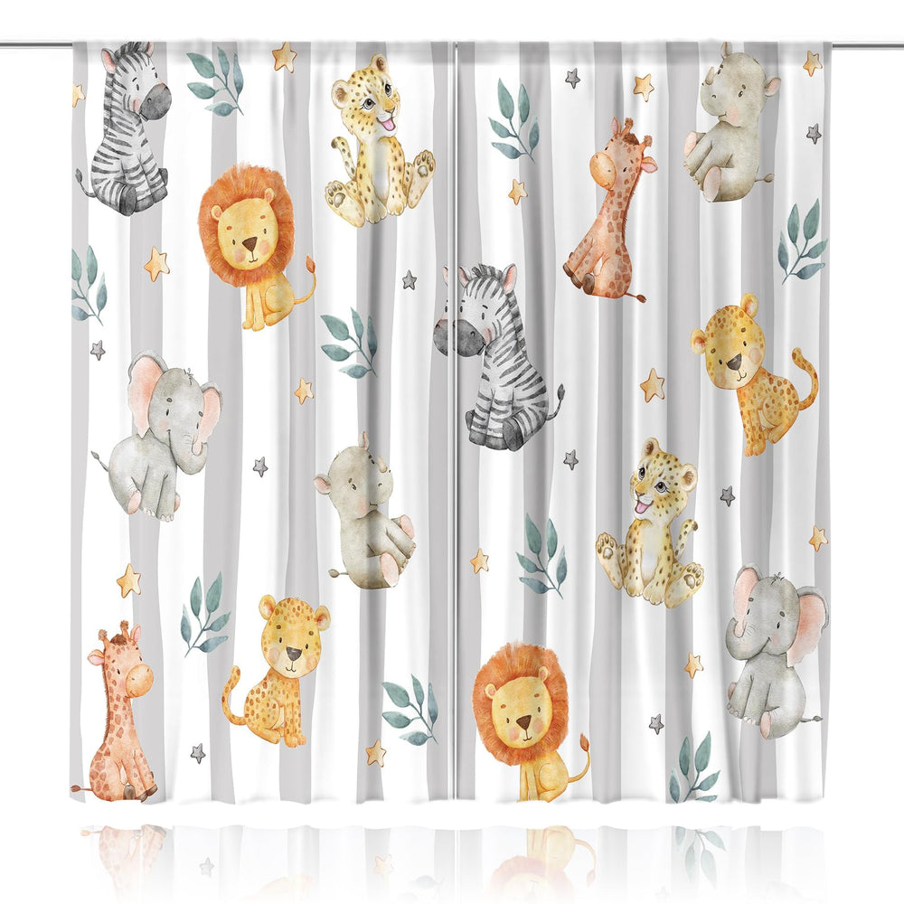 MESHELLY elephant print curtains create a cozy, imaginative nursery ambiance.