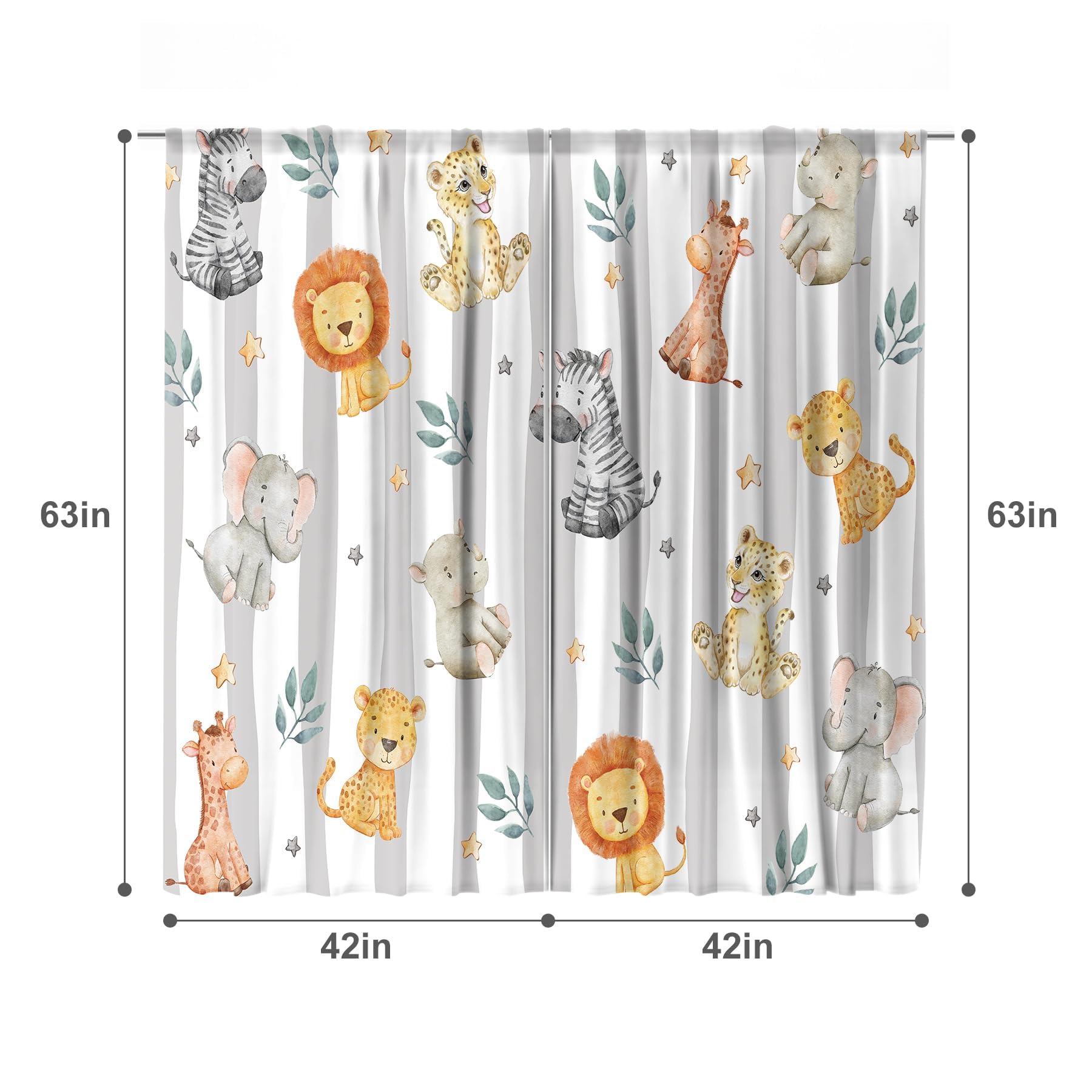 MESHELLY zoo animals design curtains brighten living spaces with cheerful motifs.