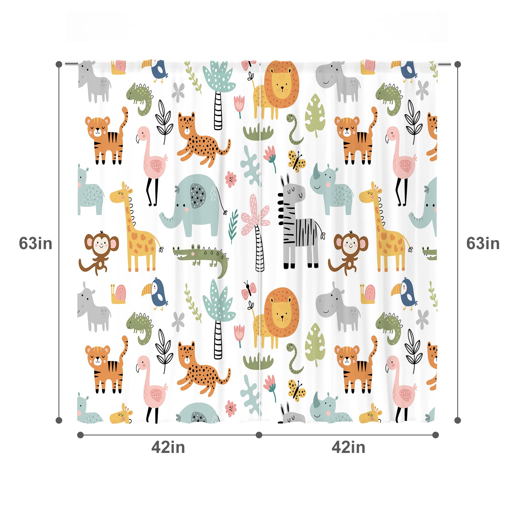 MESHELLY giraffe-panel curtain brightens a nursery with kid-friendly print.