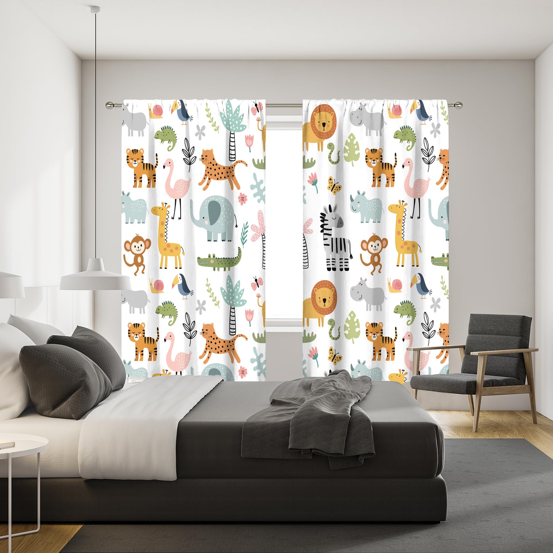MESHELLY monkey-panel curtain adds fun detail and simple daily use.
