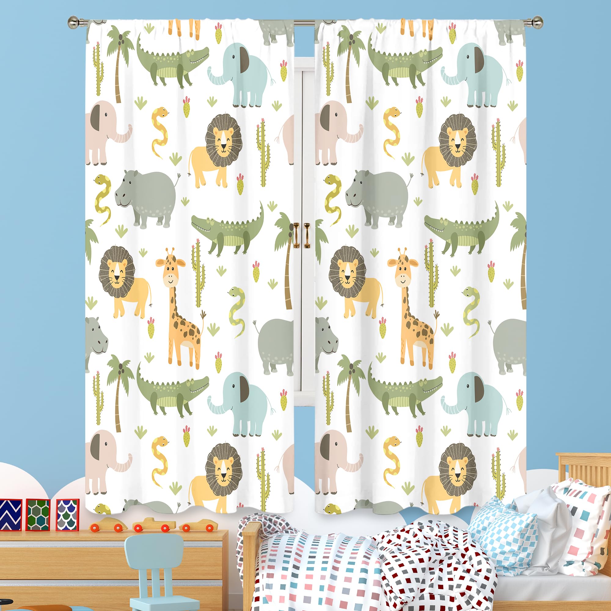 MESHELLY safari curtains rod pocket closeup showing easy hanging