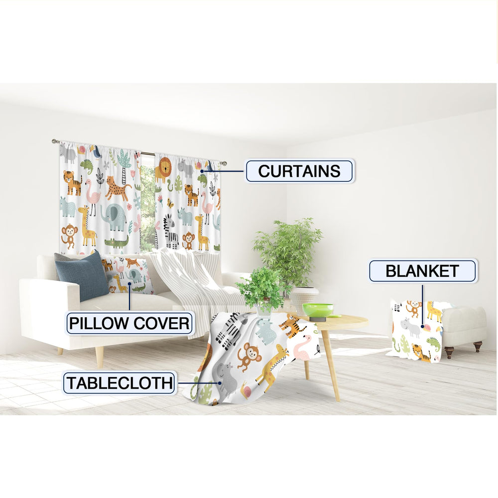 MESHELLY safari-scene-panel curtain showcases nature-inspired design for playful rooms.
