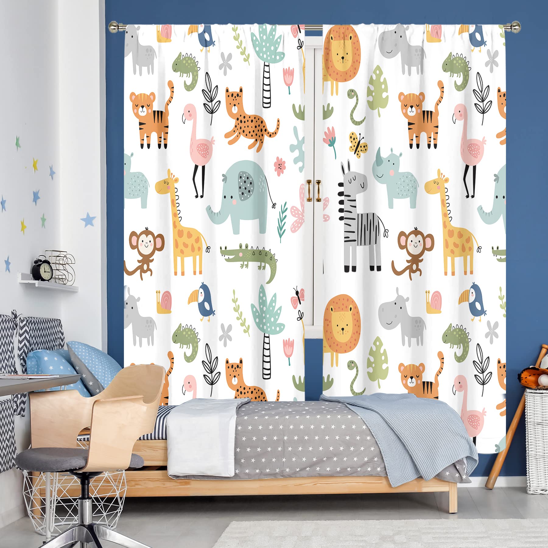 MESHELLY zebra-panel curtain creates lively contrast and durable drape.