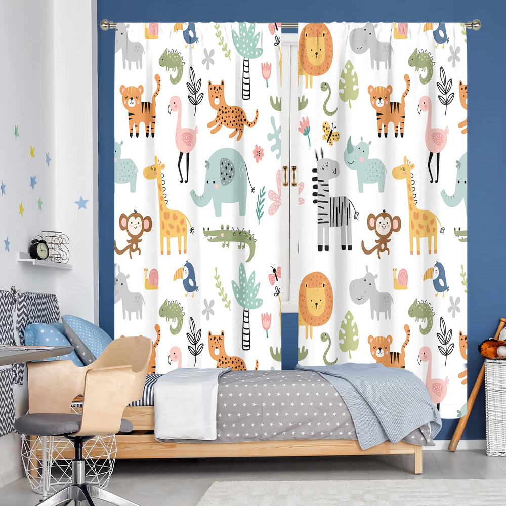 MESHELLY zebra-panel curtain creates lively contrast and durable drape.