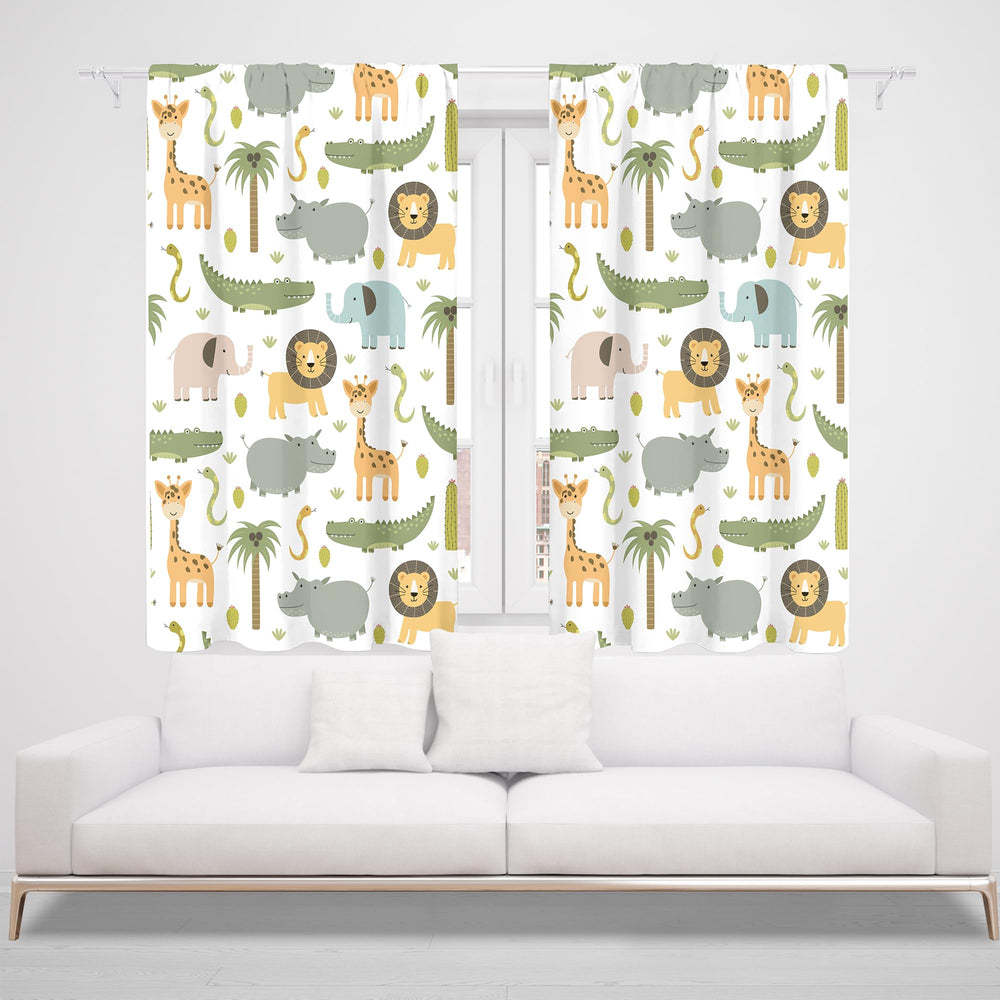 MESHELLY safari animals curtains with zoo pattern enhance kids room decor.