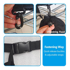MESINURS quick-release buckle straps securely fasten the bag under a chair.