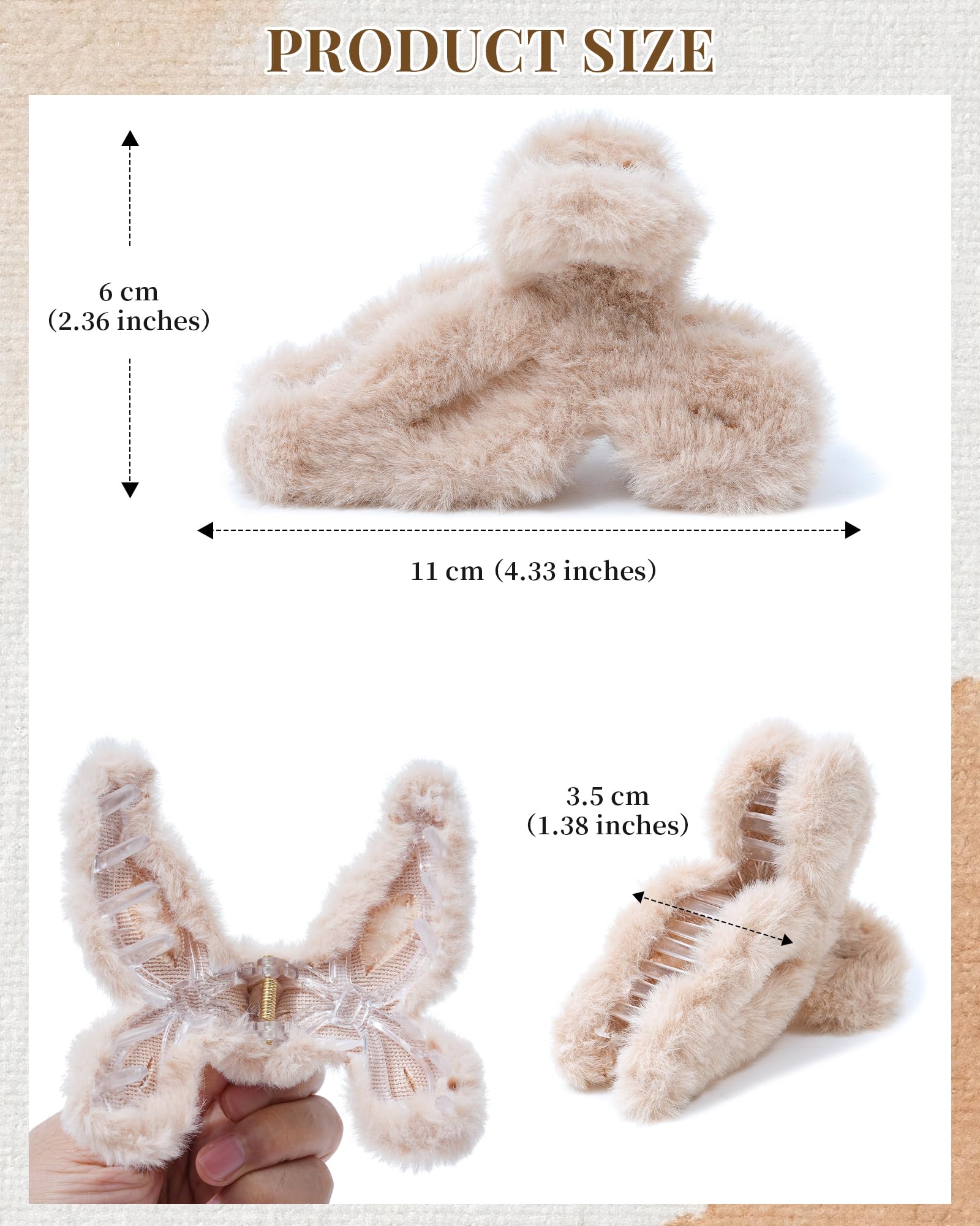 Mesovor non-slip plush hair clip with secure grip for thick or thin hair.