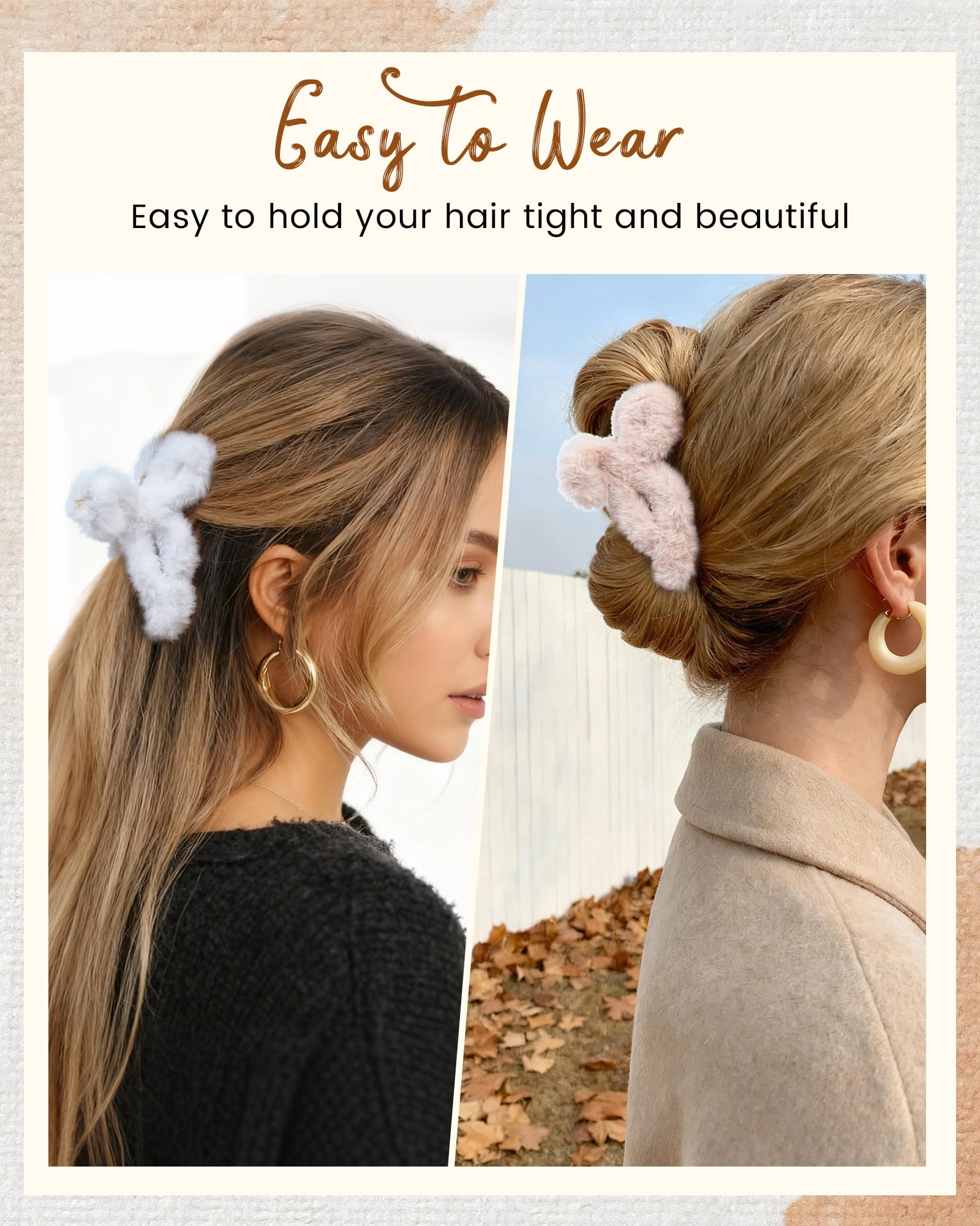 Mesovor plush bow clip for easy updos and half-up styles.