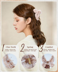 Mesovor winter-ready fluffy bow clip adds cozy charm to outfits.