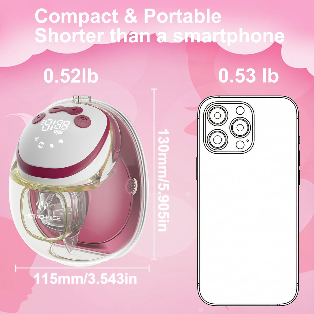 METACHOICE 1200mAh battery powers up to 120 minutes of pumping