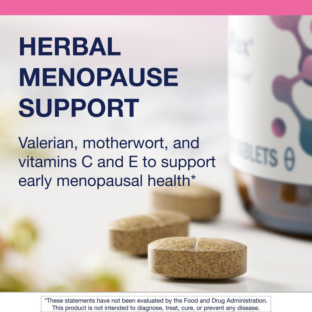 Metagenics Fem EstroPlex bottle with dandelion root imagery for herbal support.