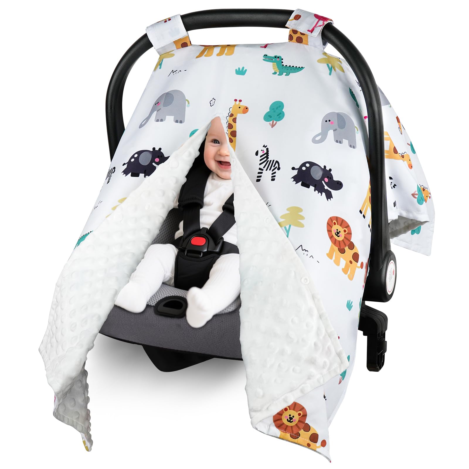 Metplus 2-in-1 baby car seat cover with peekaboo opening for quick checks