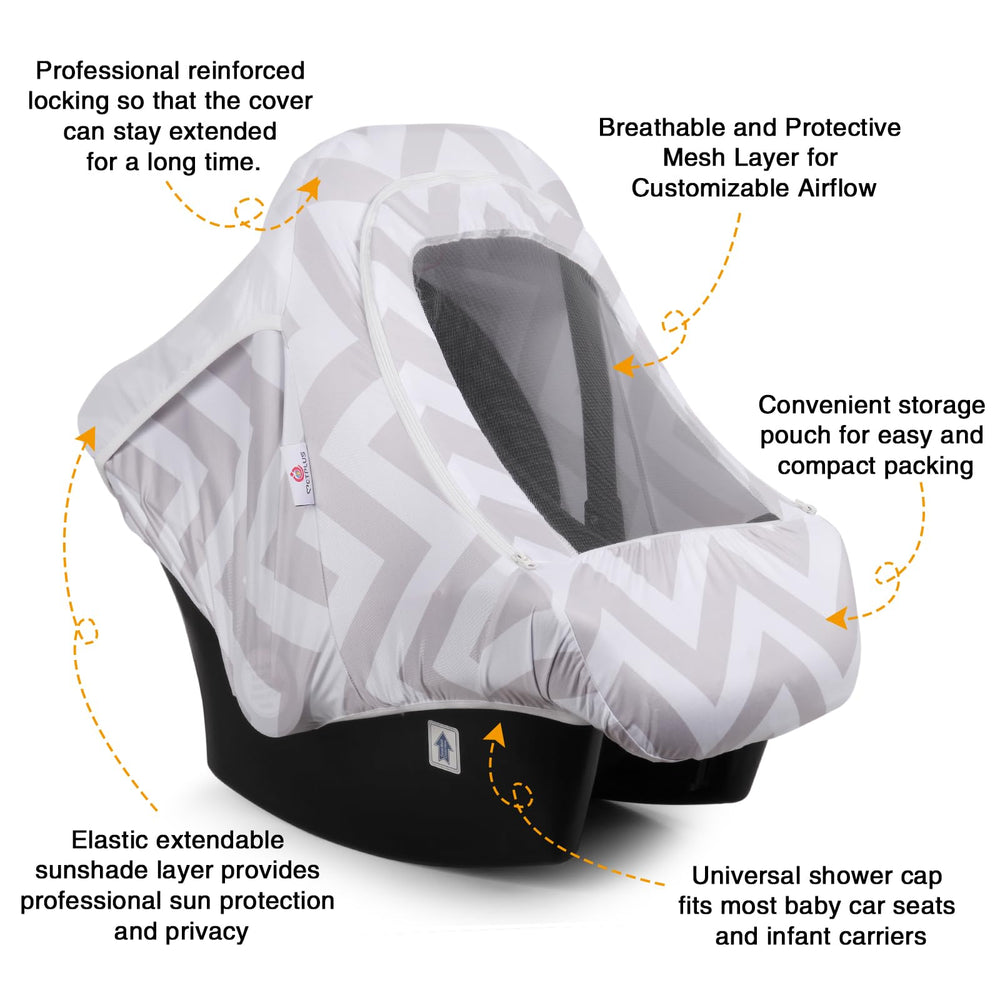 Metplus car seat cover offers 360° full coverage protecting from wind and sun