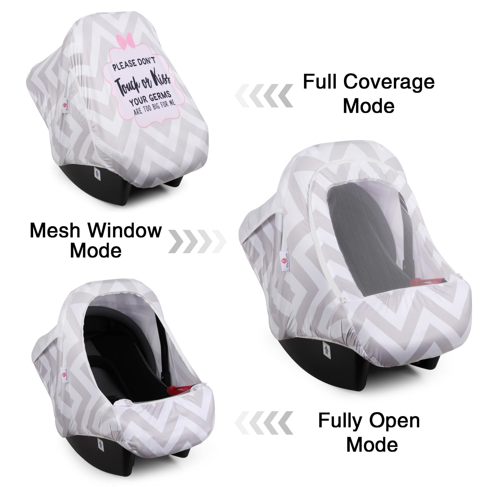 Metplus car seat cover mesh window provides breathable airflow during travel