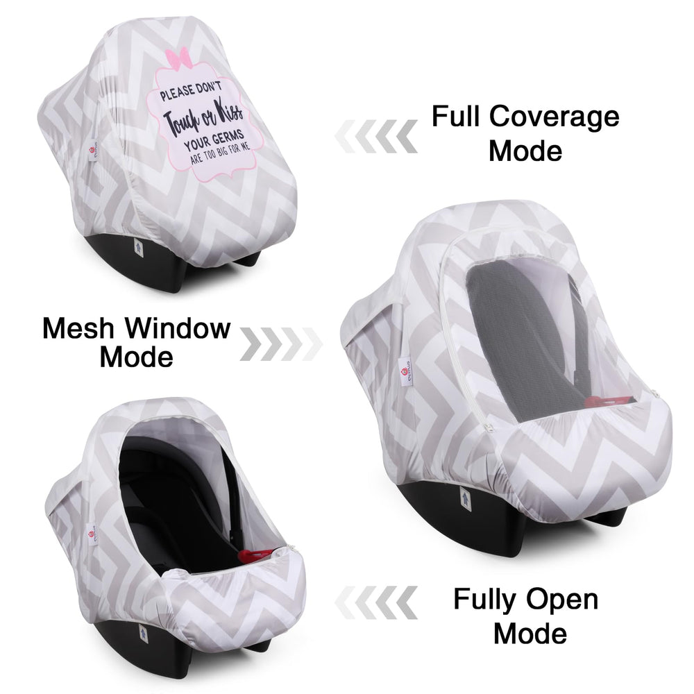 Metplus car seat cover mesh window provides breathable airflow during travel