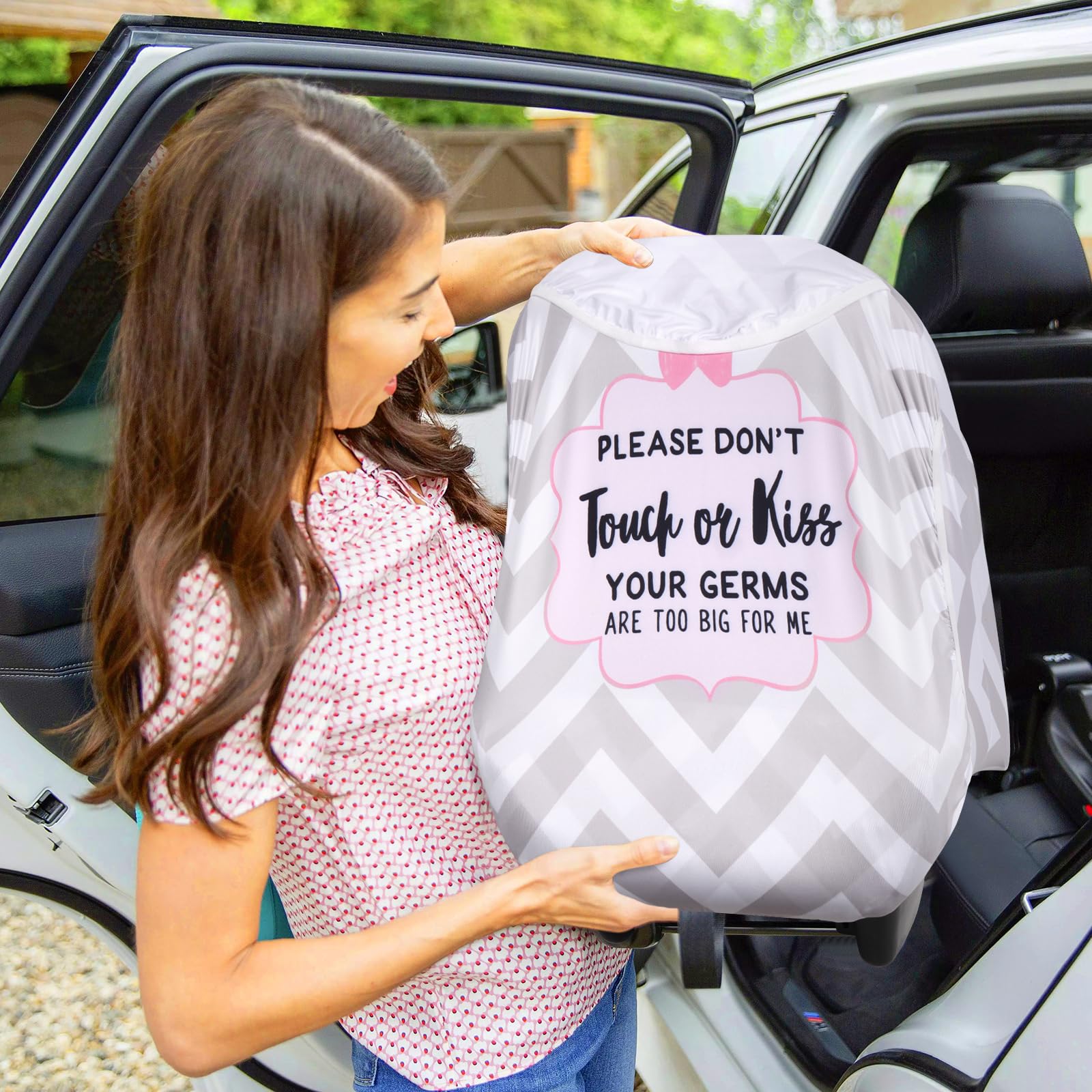Metplus car seat cover features a stylish, gender-neutral design for busy parents