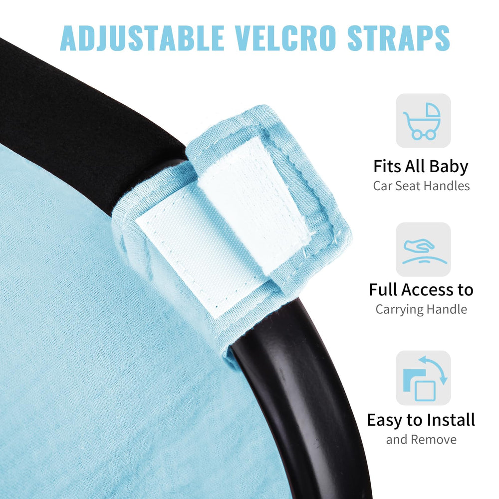 Metplus car-seat canopy offers privacy and sun protection during outings.