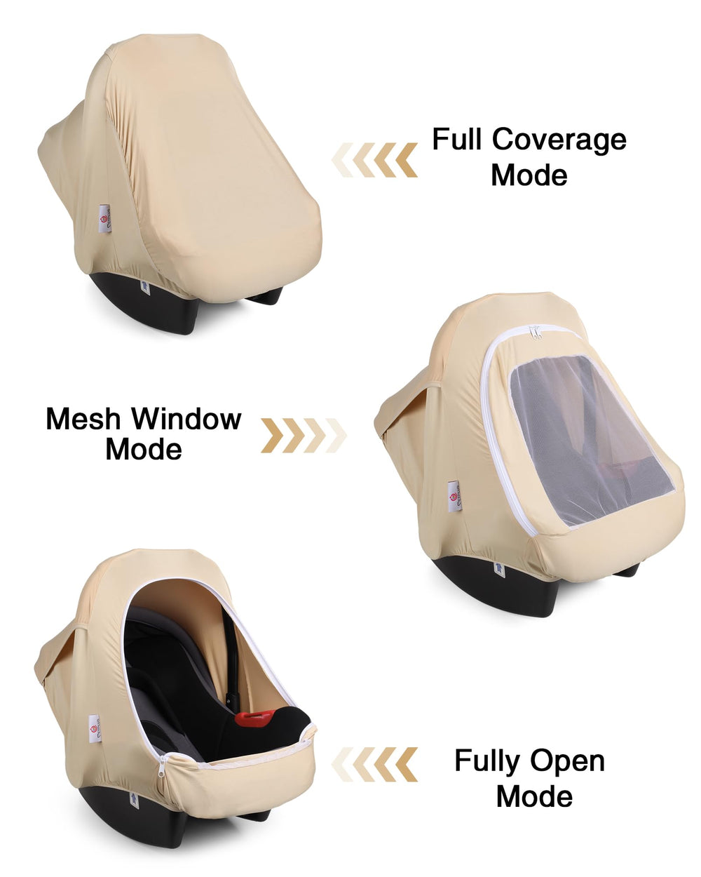 Metplus car seat cover with mesh window mode for airy comfort.