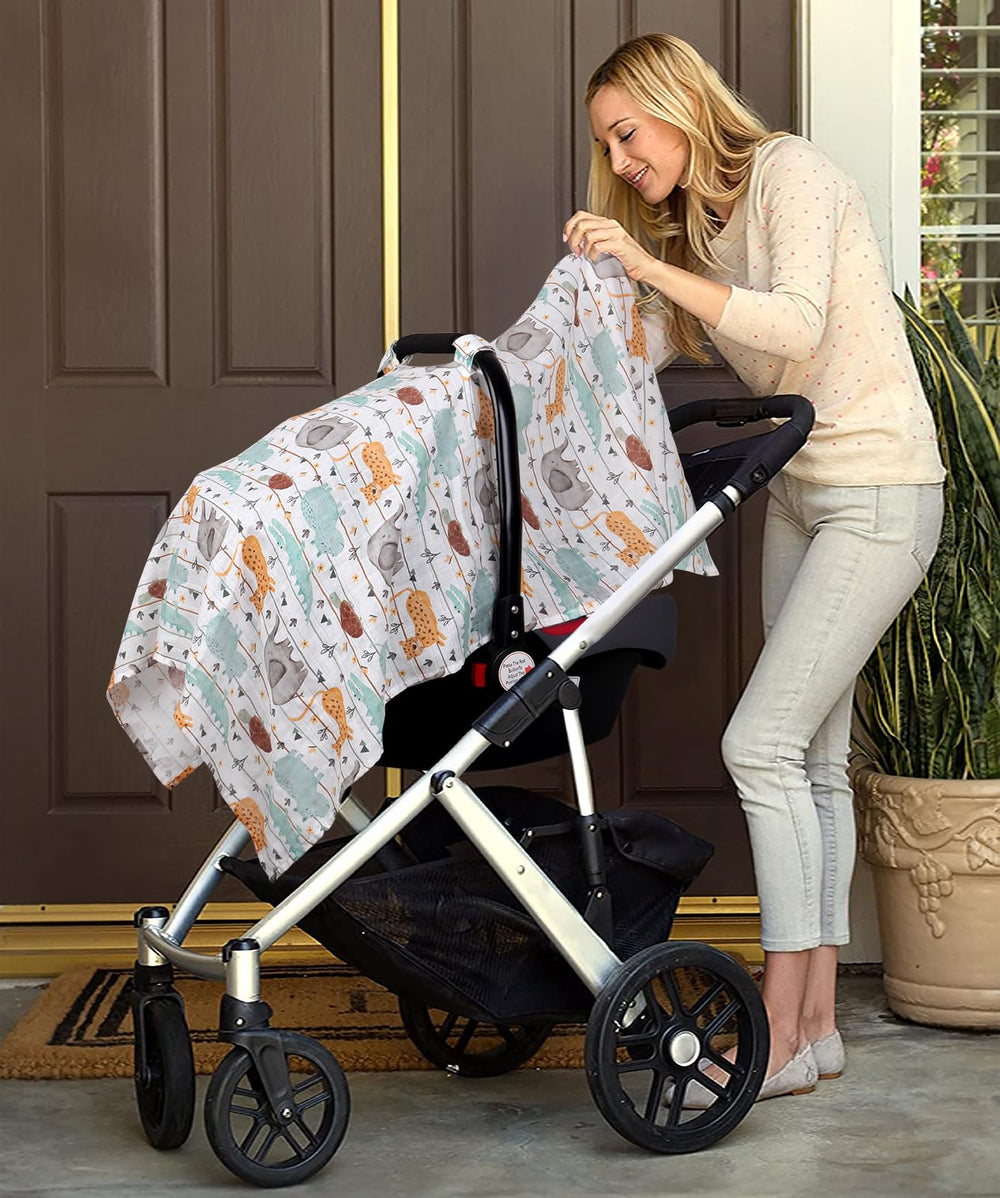 Metplus Muslin Carseat Cover nursing privacy for discreet feeding on the go.