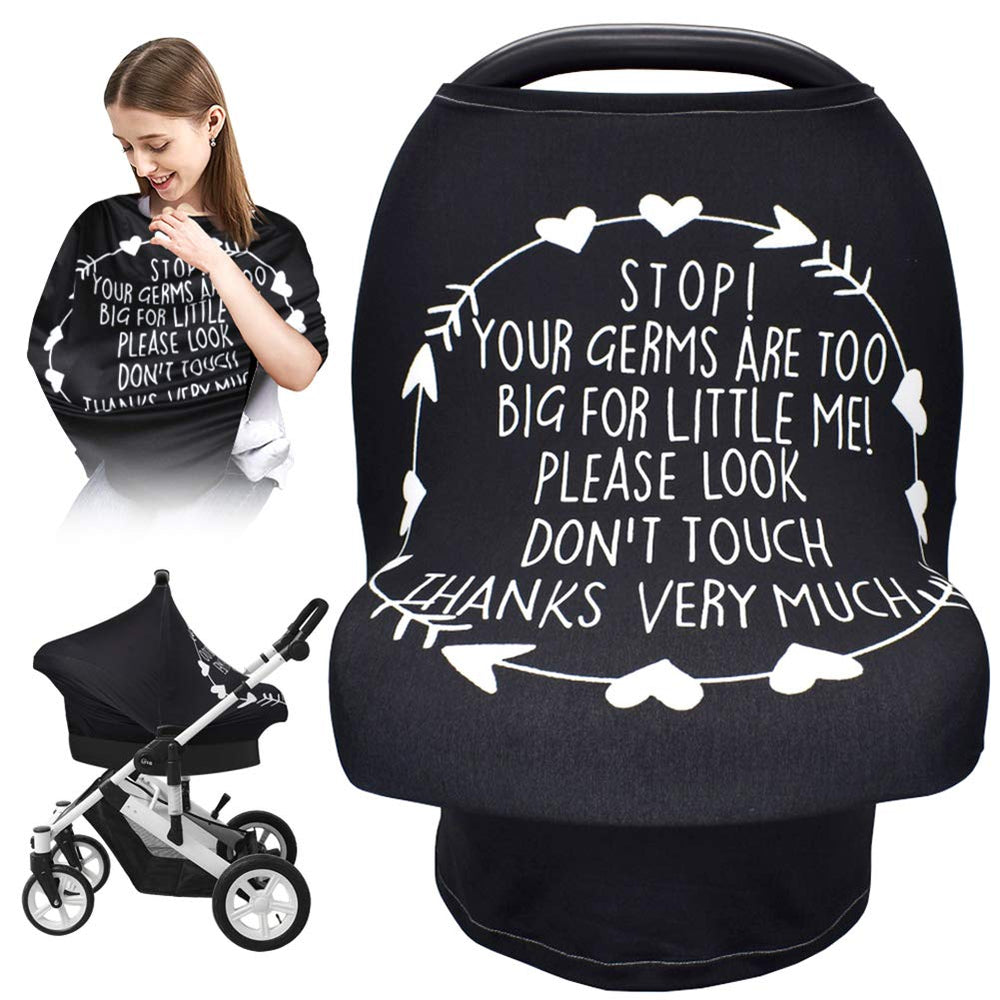 Metplus No Touch Sign Car Seat Cover protects baby from contact and sun during outings