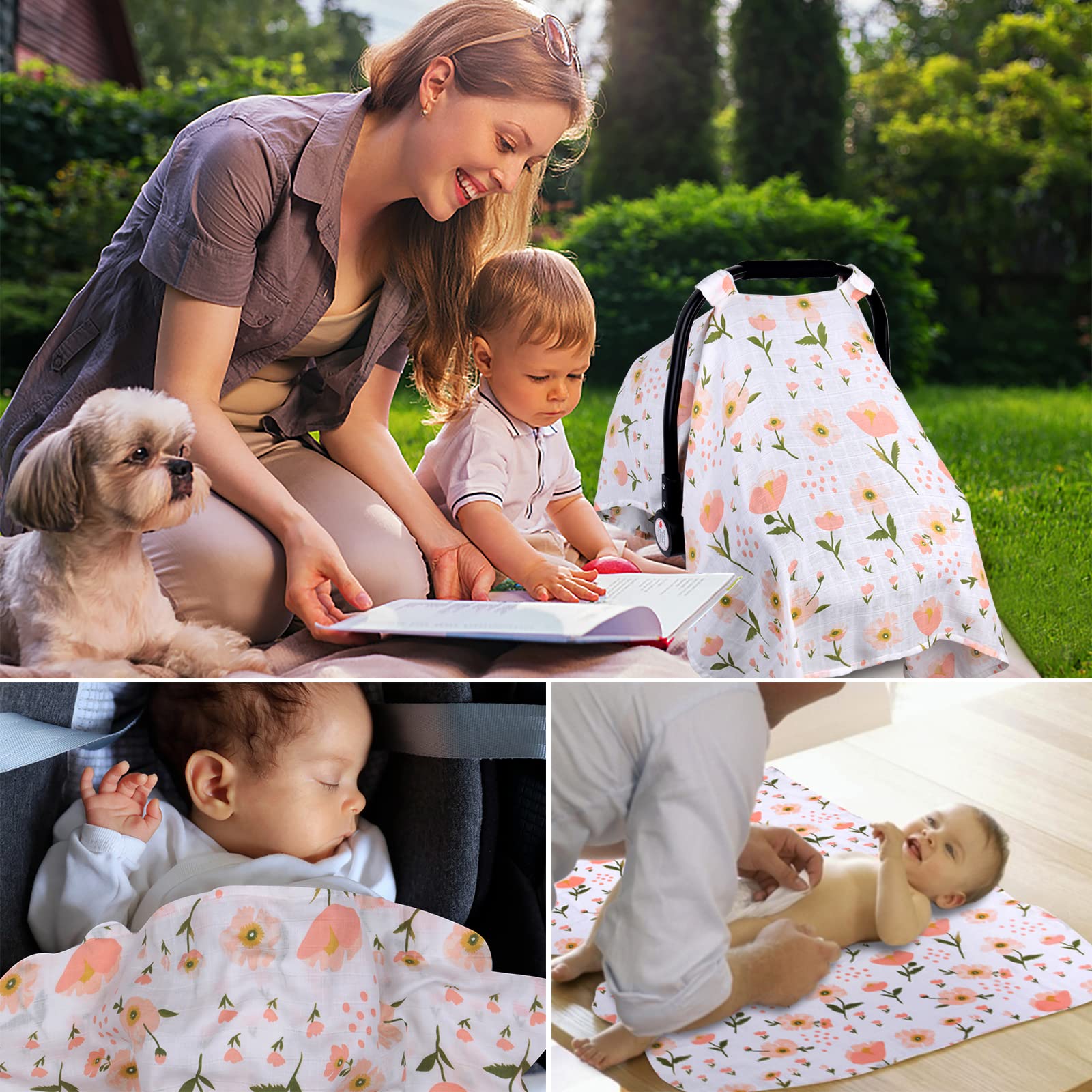 Metplus pink floral baby gift cover delights new moms and grows with baby.