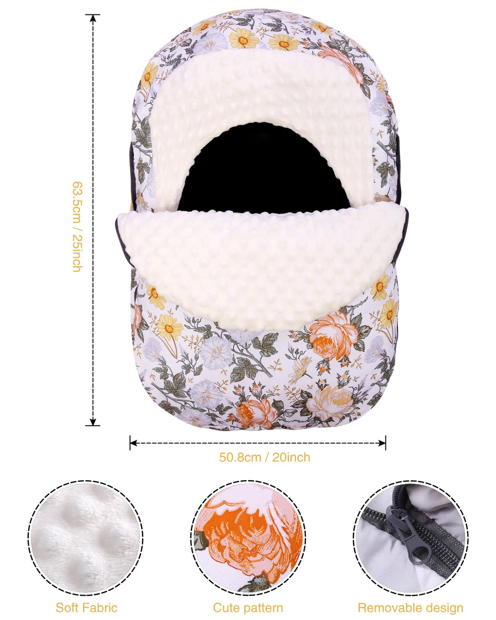 Metplus universal elastic edge fits most car seats securely for winter use.