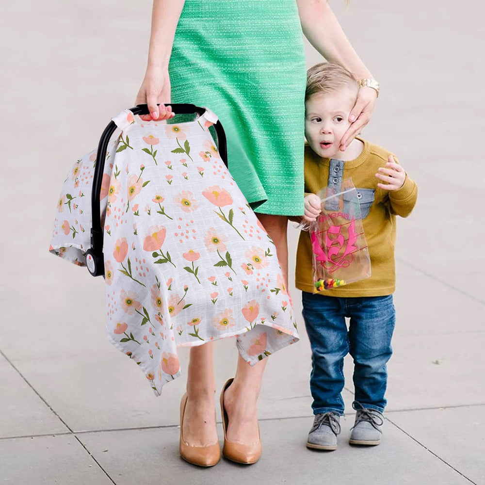 Metplus versatile cover serves as nursing privacy and swaddle blanket.