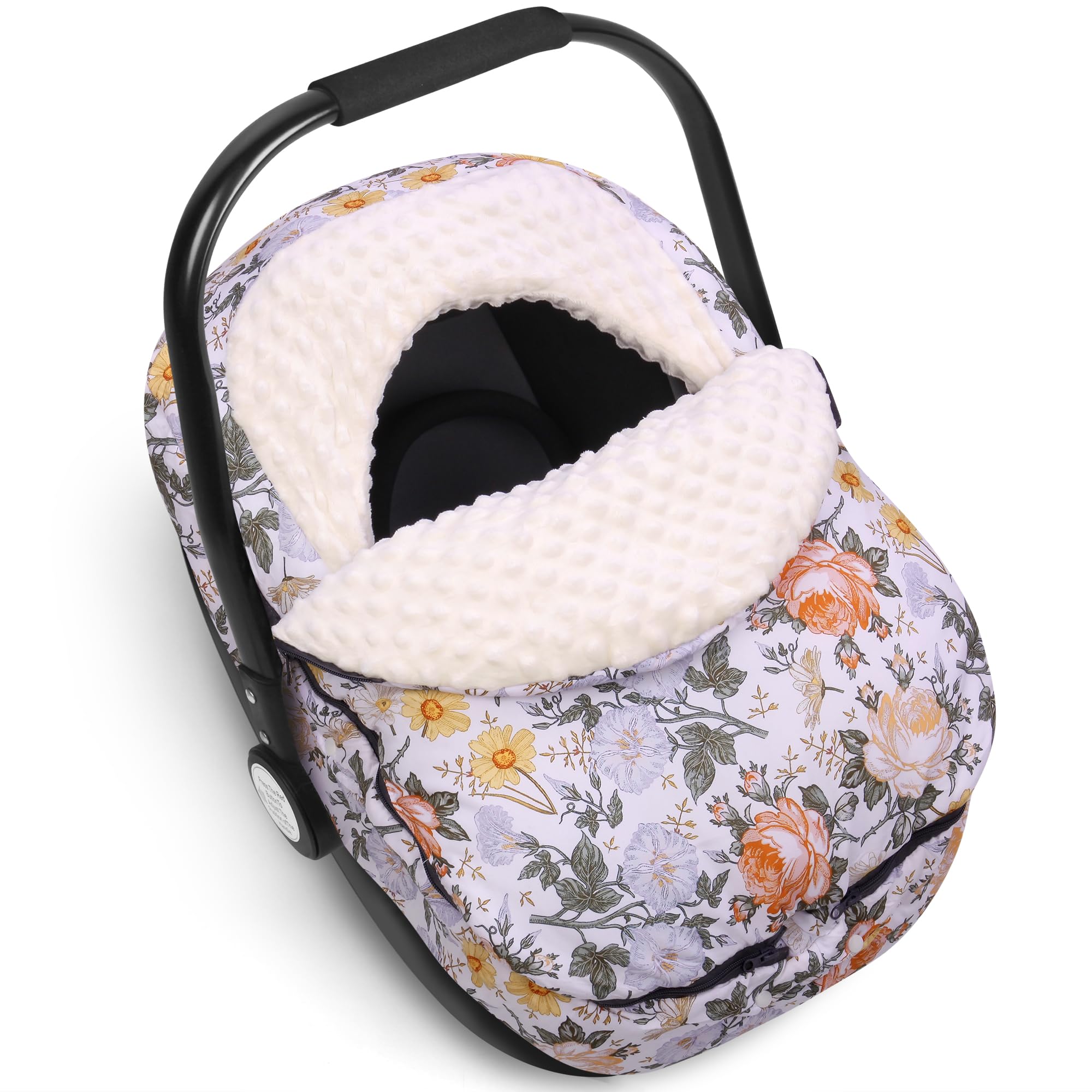Metplus Winter Car Seat Cover with 360° protection blocks cold air for baby comfort.