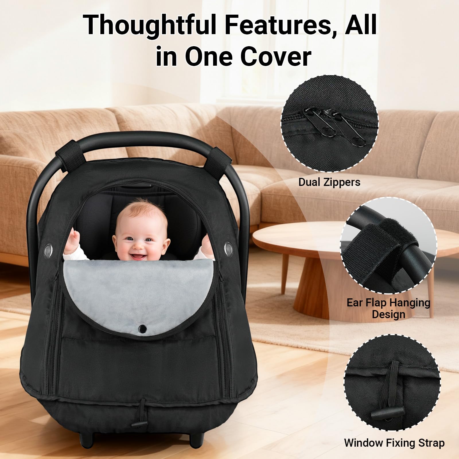Metplus car seat cover adjustable side buckles fit most seats securely.
