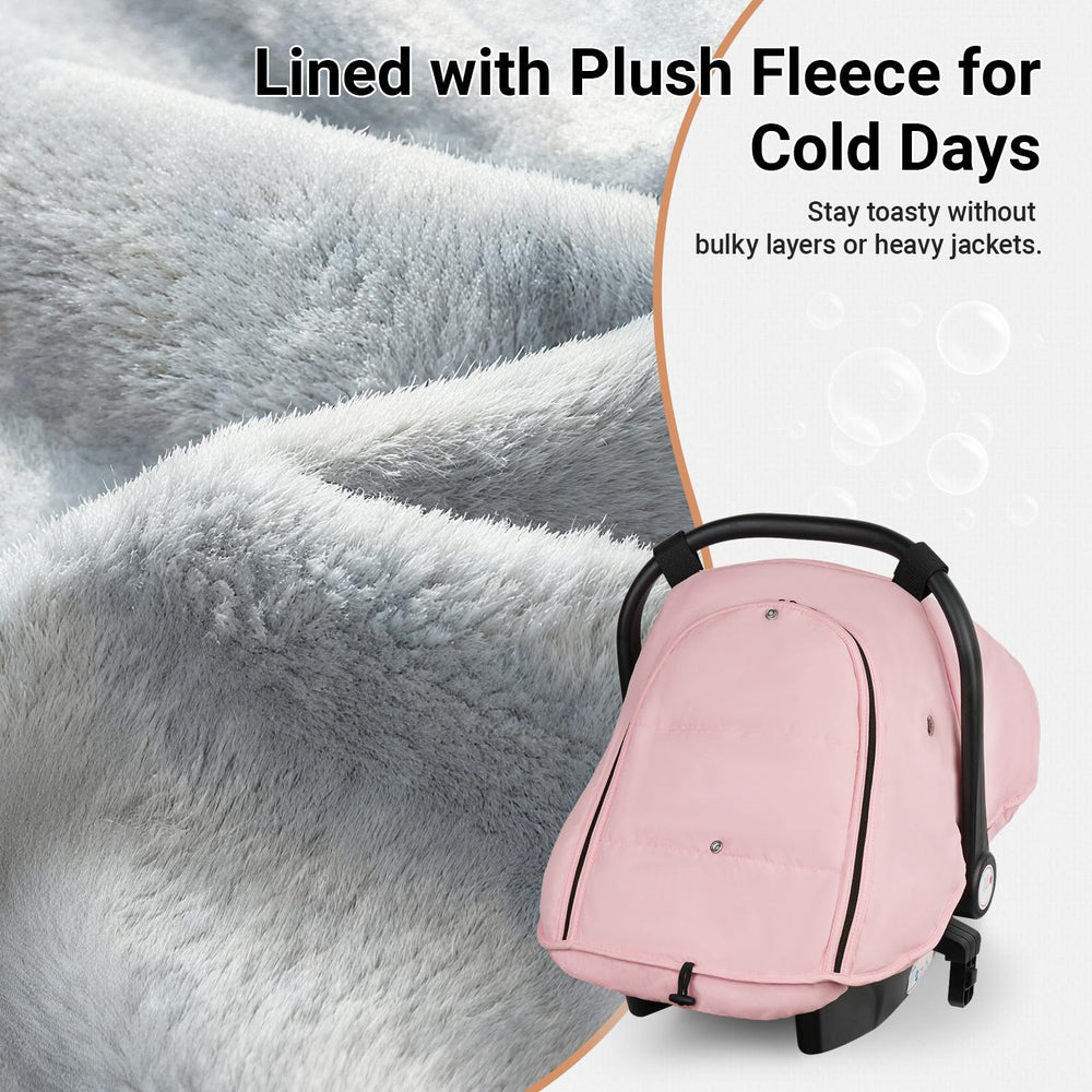 Metplus Winter Car Seat Cover secure velcro straps ensure quick, stable attachment.