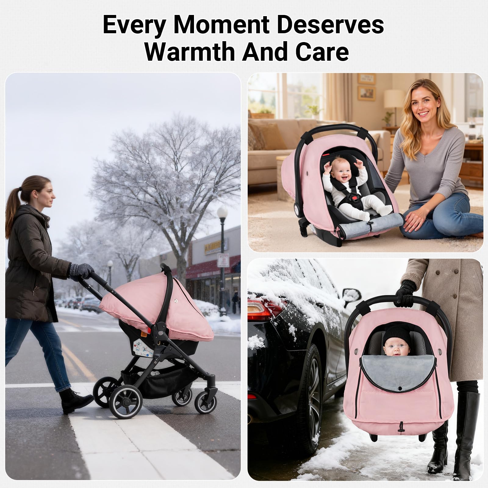 Metplus Winter Car Seat Cover stroller use-friendly for winter outings.