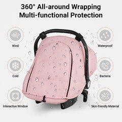 Metplus Winter Car Seat Cover windproof design shields baby from chilly gusts.