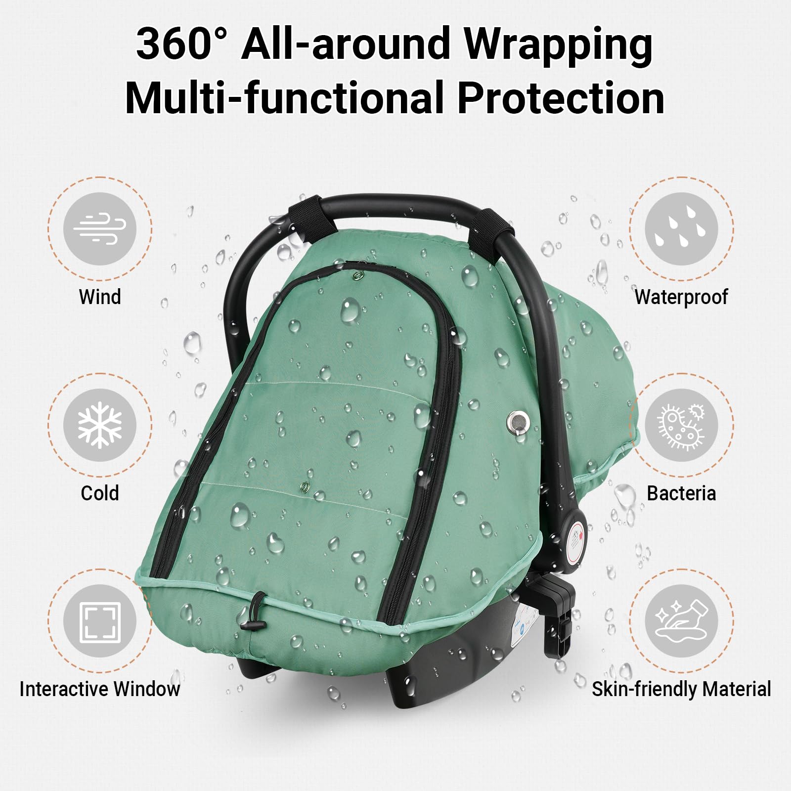 Metplus car seat cover windproof outer shell for outdoors