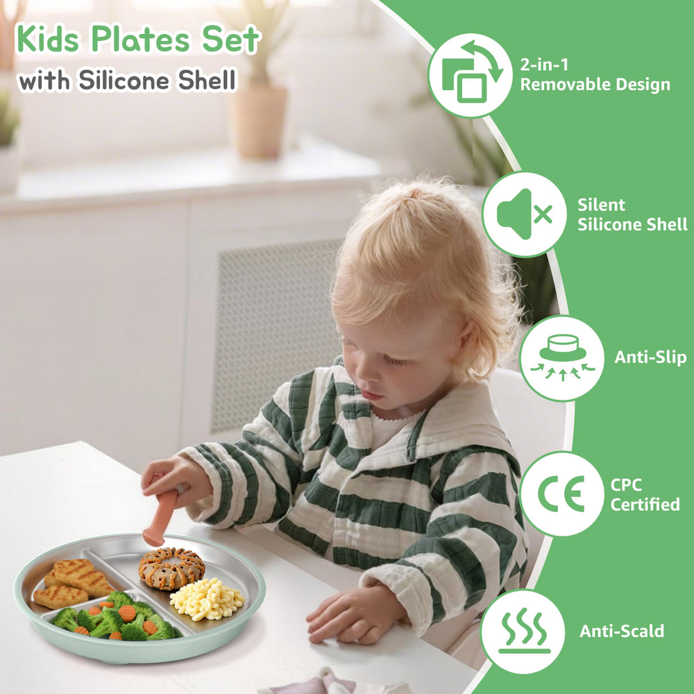 MEUIS divided plate shows main 10oz section with two 4oz sides.